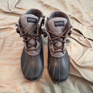 Sperry Top-Sider Waterproof Duck Boots – Gray Quilted – Cozy Lined – Size 7